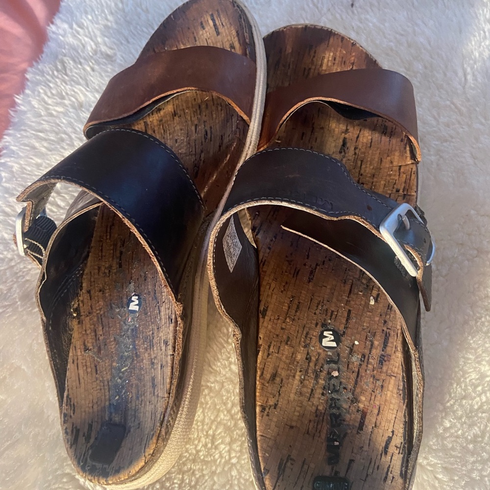 Merrell two strap and two tone sandals.